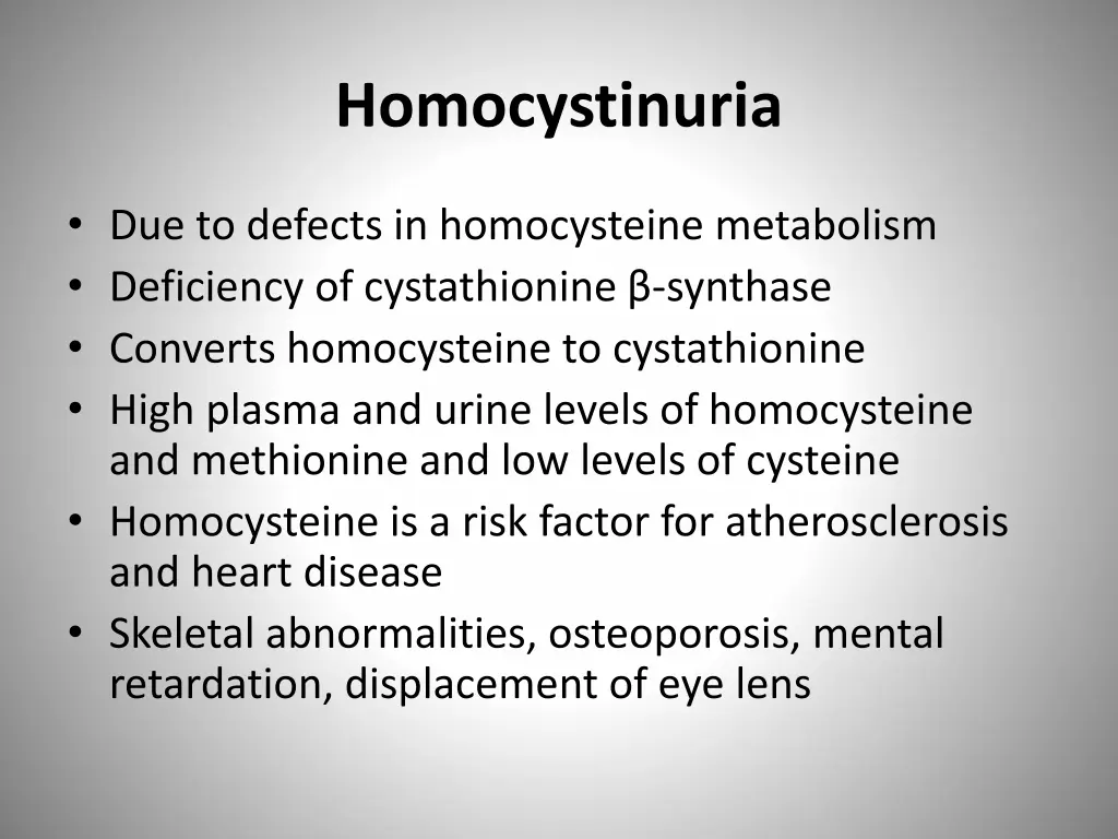 homocystinuria