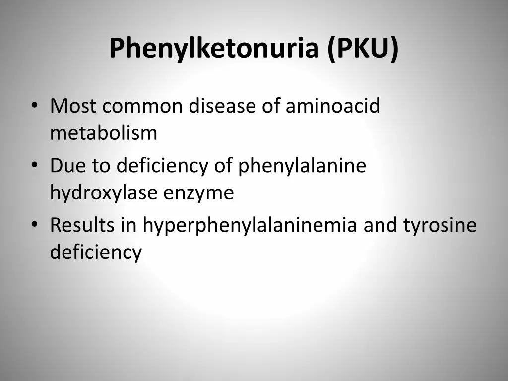 phenylketonuria pku