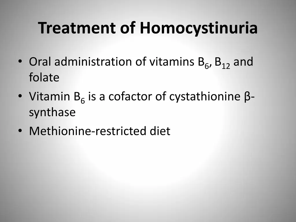 treatment of homocystinuria