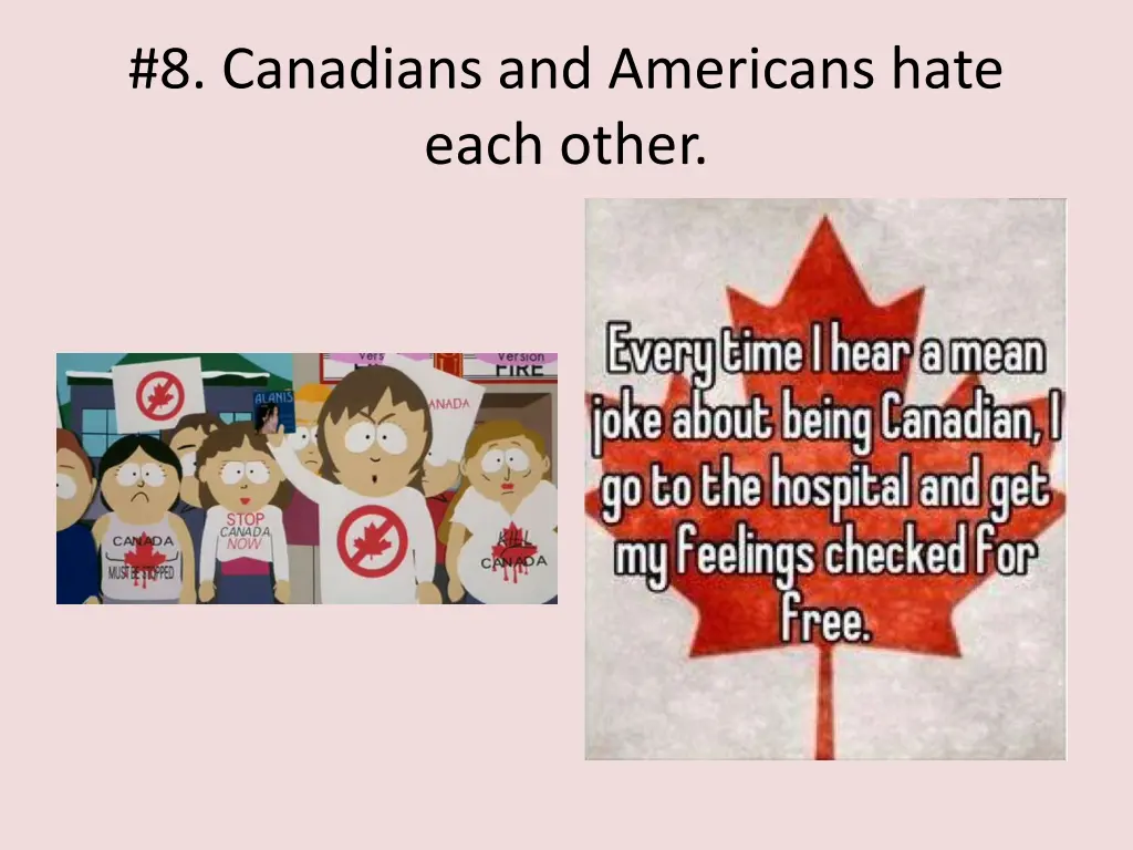 8 canadians and americans hate each other