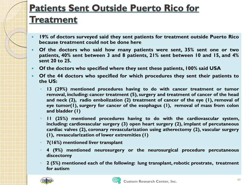 patients sent outside puerto rico for treatment