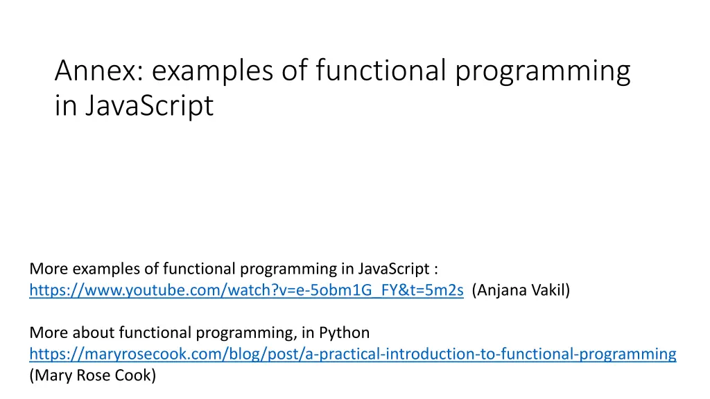 annex examples of functional programming