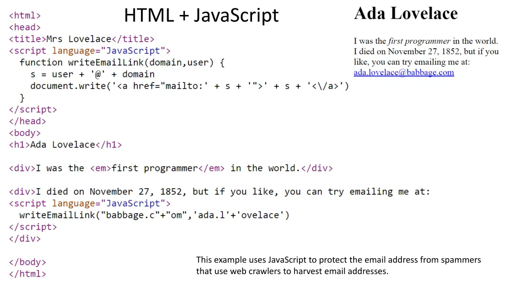 html javascript