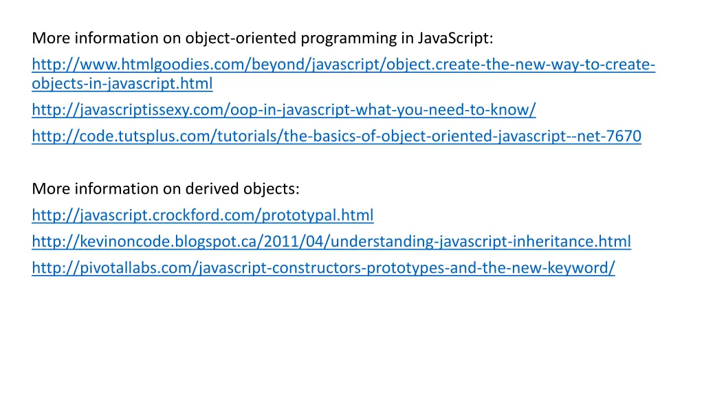 more information on object oriented programming