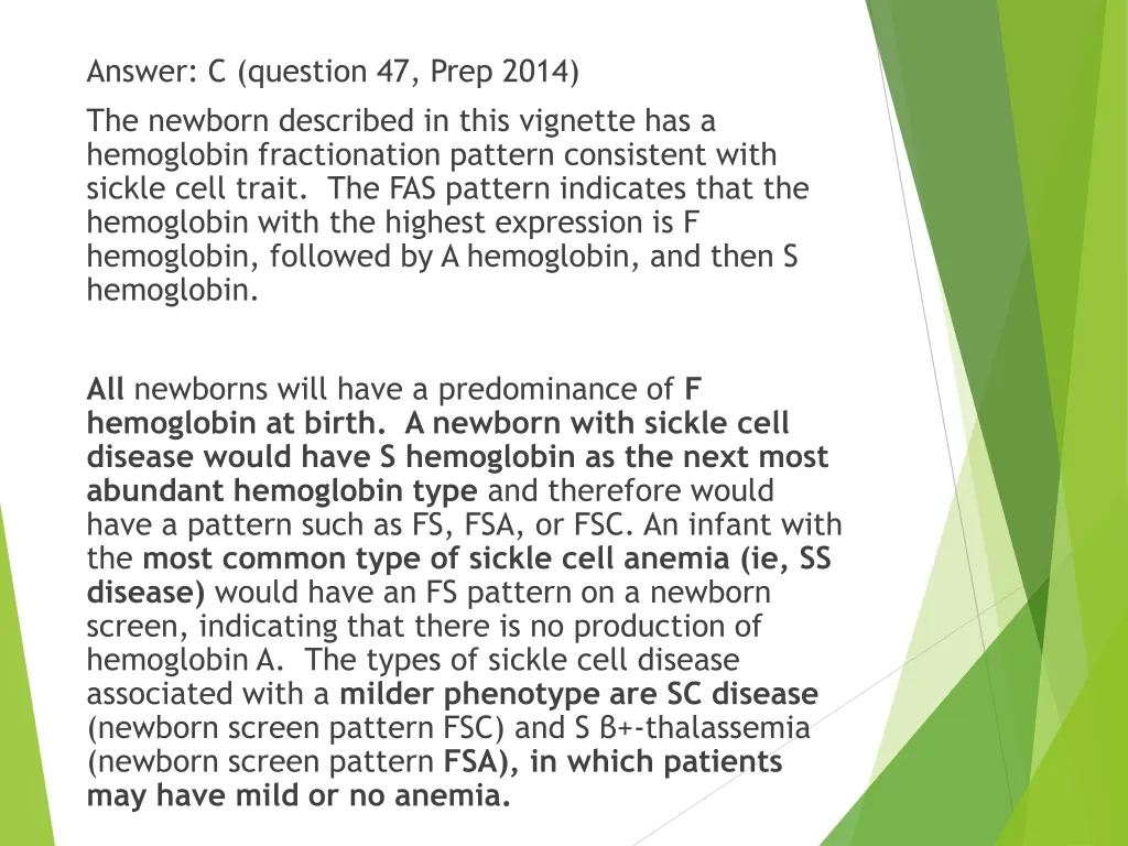 answer c question 47 prep 2014 the newborn