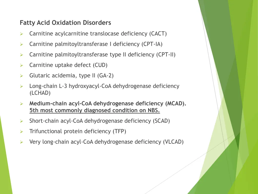 fatty acid oxidation disorders