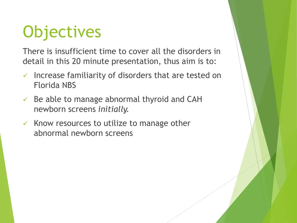 objectives