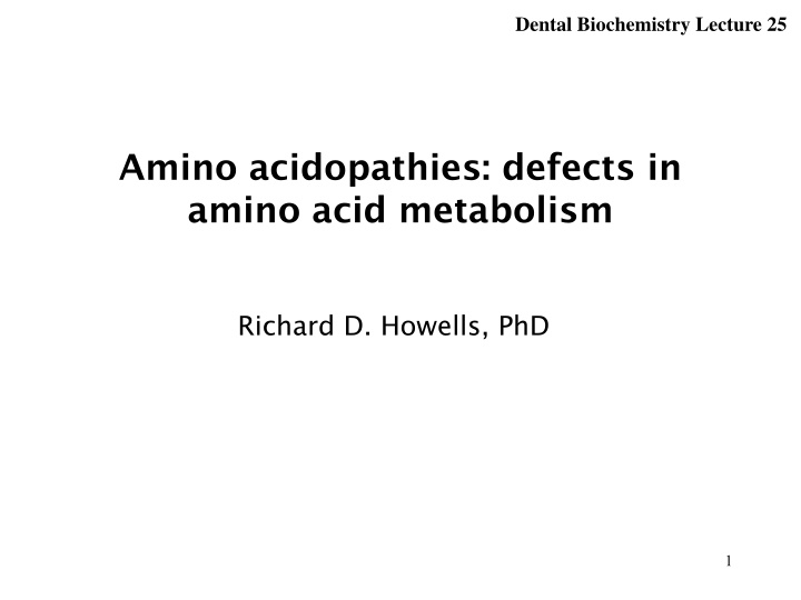 dental biochemistry lecture 25