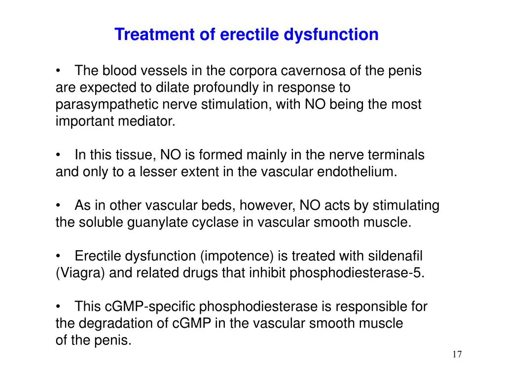 treatment of erectile dysfunction