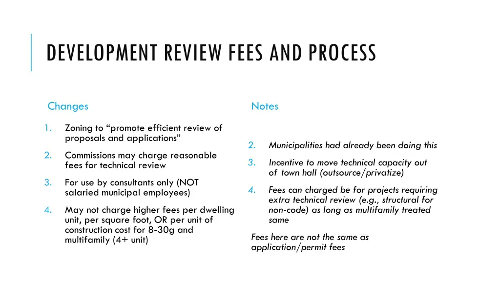 development review fees and process