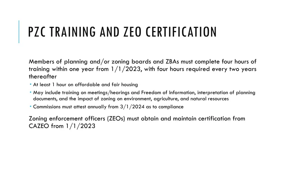 pzc training and zeo certification