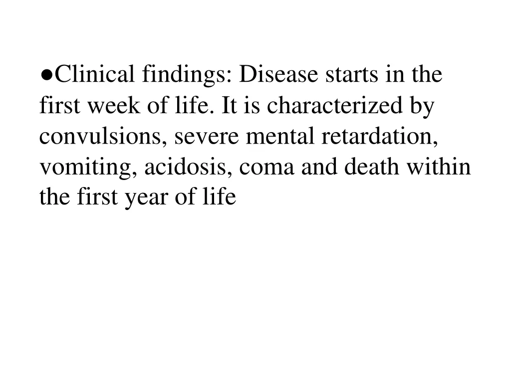 clinical findings disease starts in the first