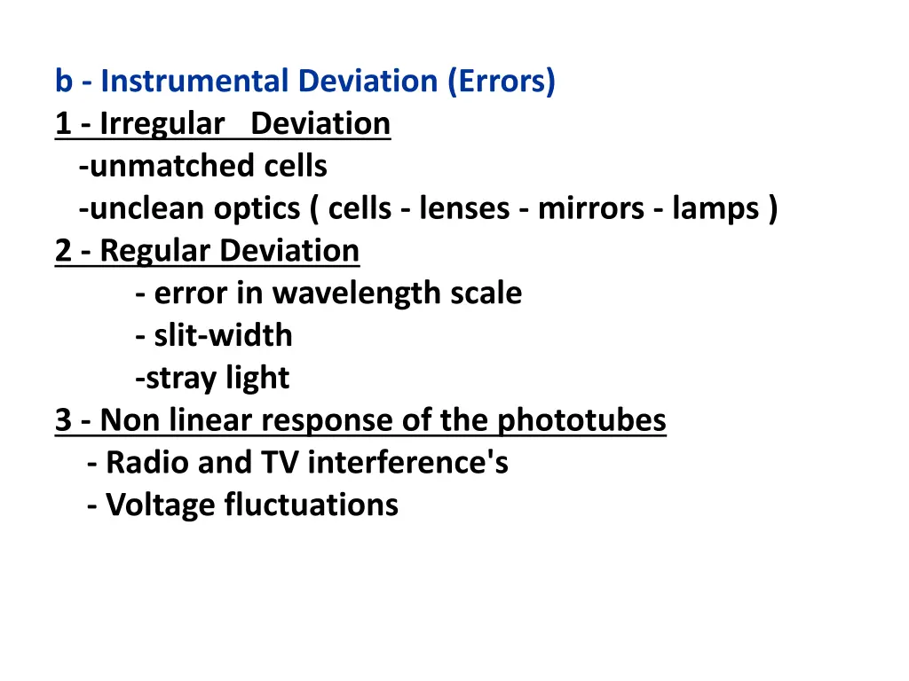 b instrumental deviation errors 1 irregular