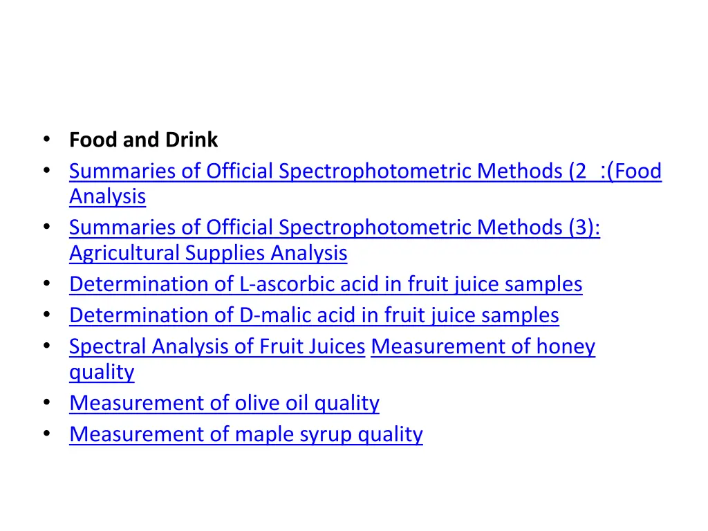 food and drink summaries of official