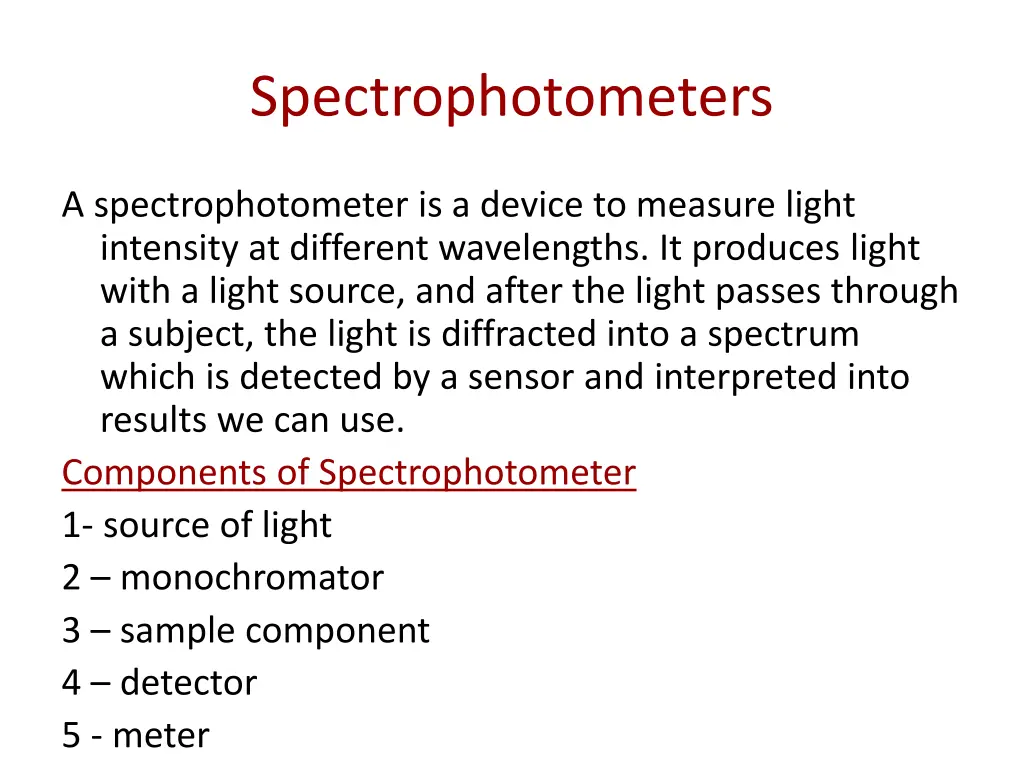 spectrophotometers