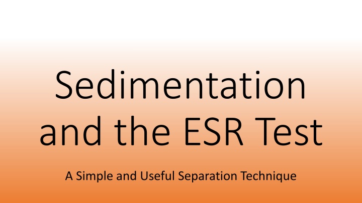 sedimentation and the esr test