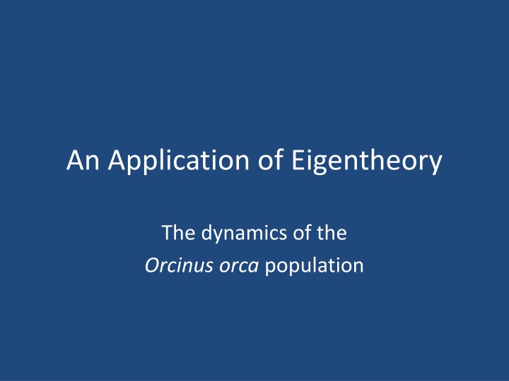 an application of eigentheory