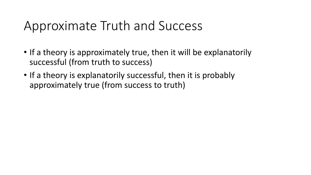 approximate truth and success