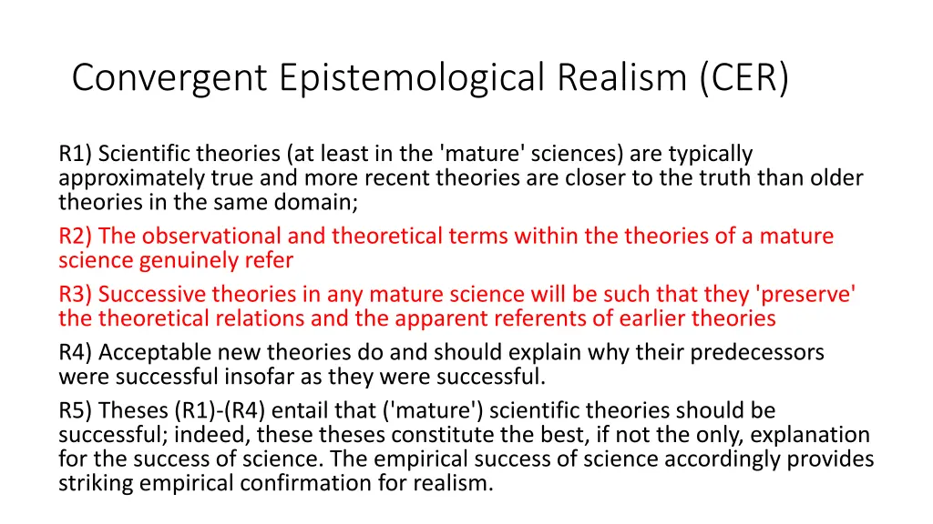 convergent epistemological realism cer 1