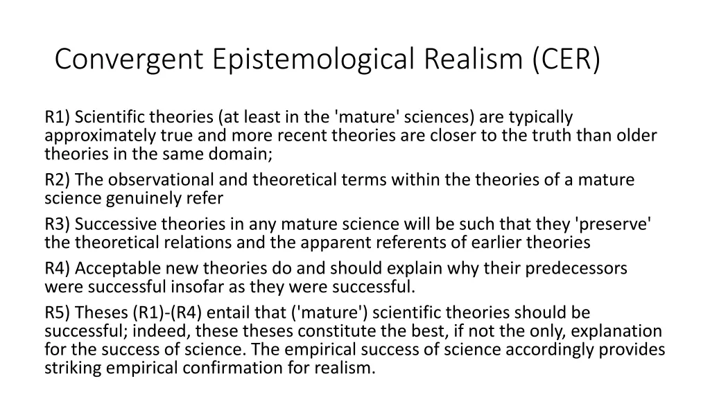 convergent epistemological realism cer