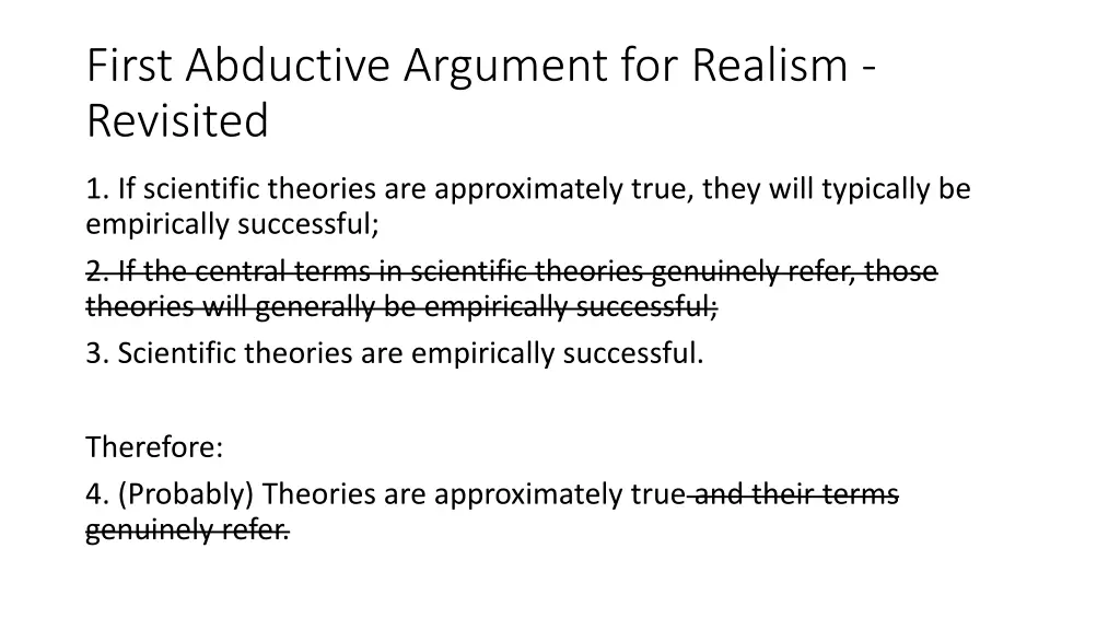 first abductive argument for realism revisited