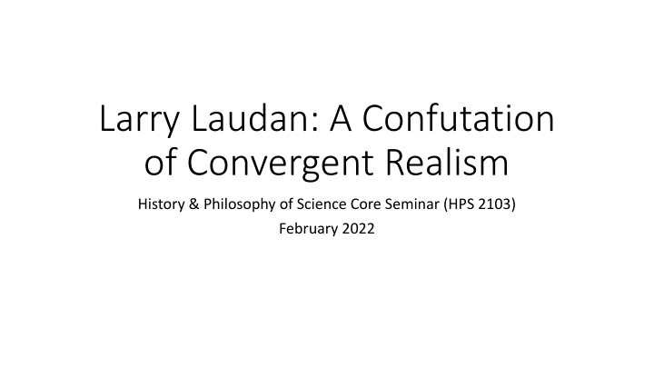 larry laudan a confutation of convergent realism