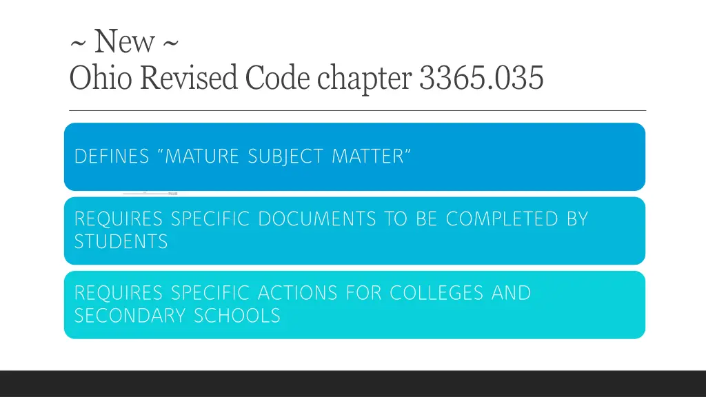 new ohio revised code chapter 3365 035