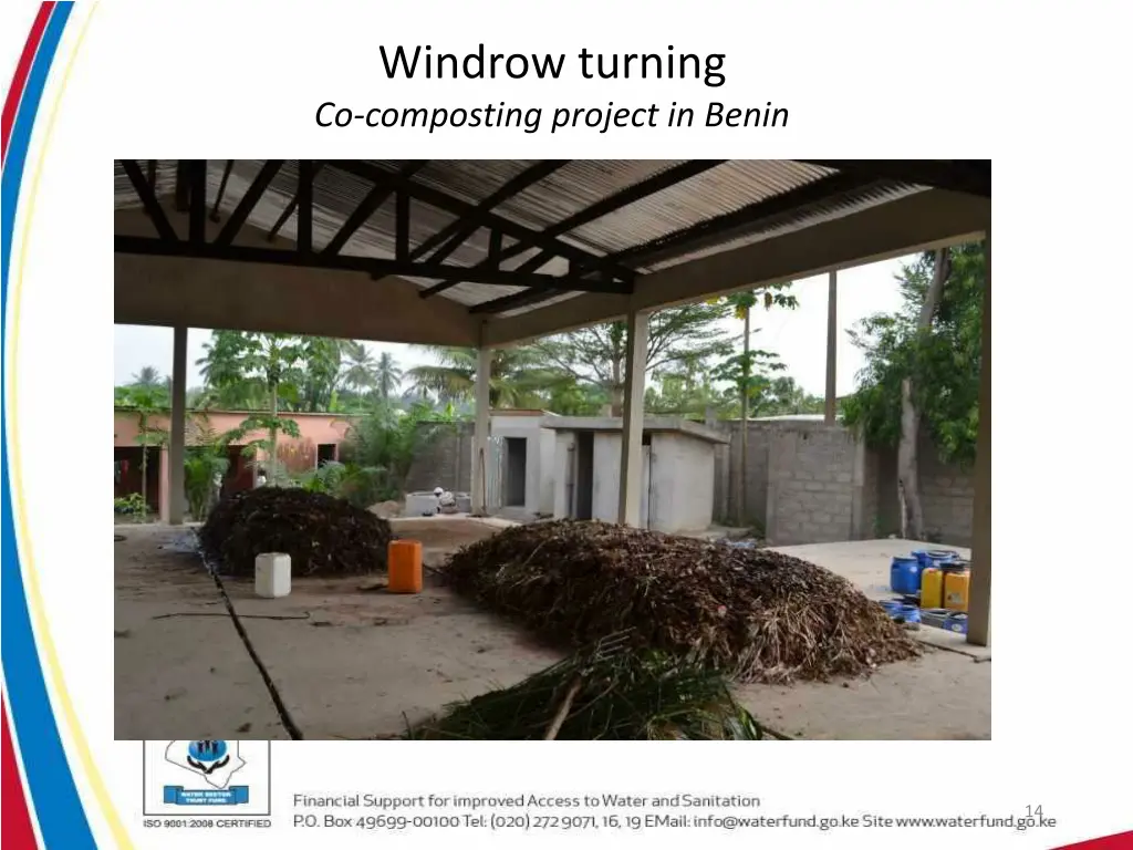 windrow turning co composting project in benin