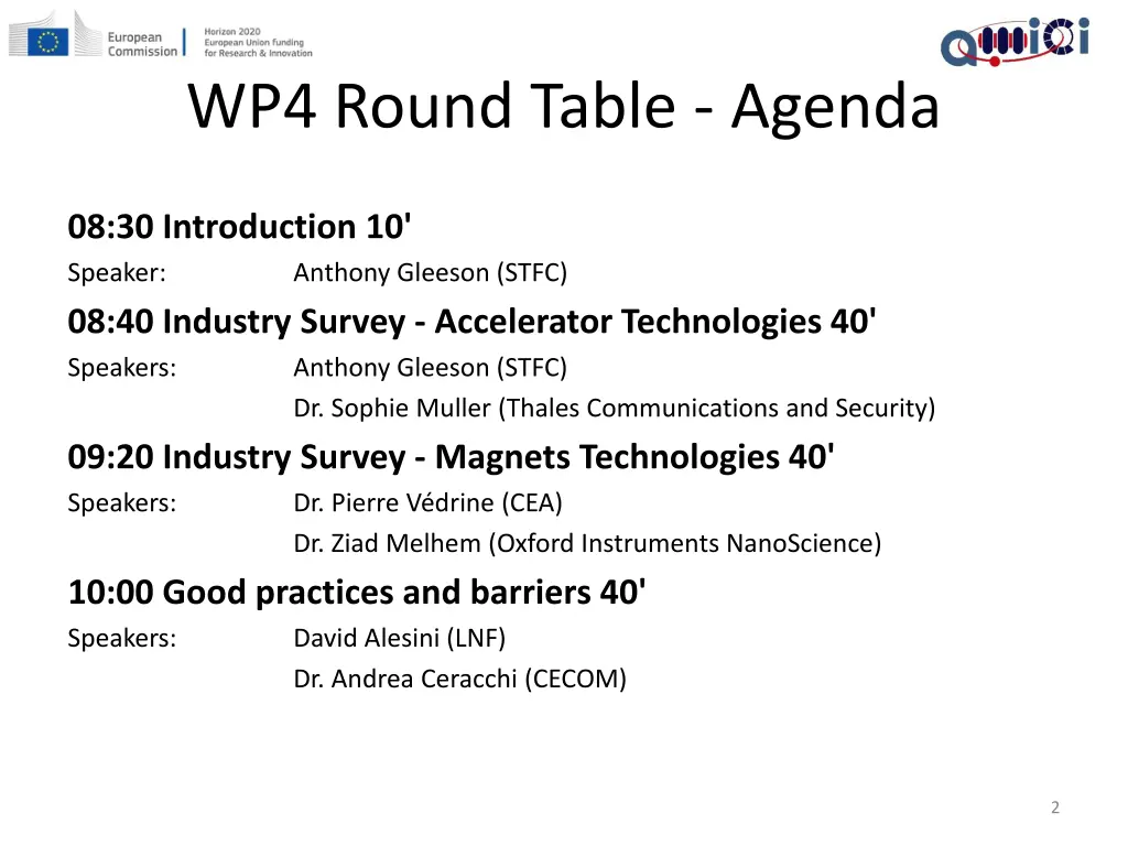 wp4 round table agenda