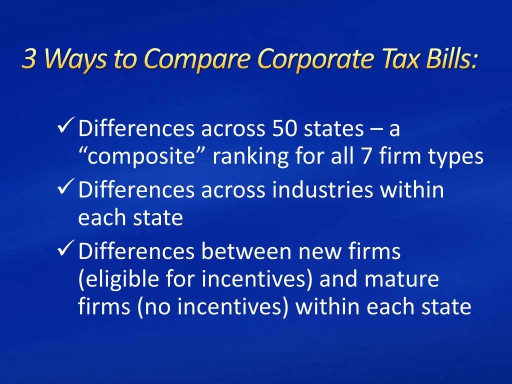 3 ways to compare corporate tax bills