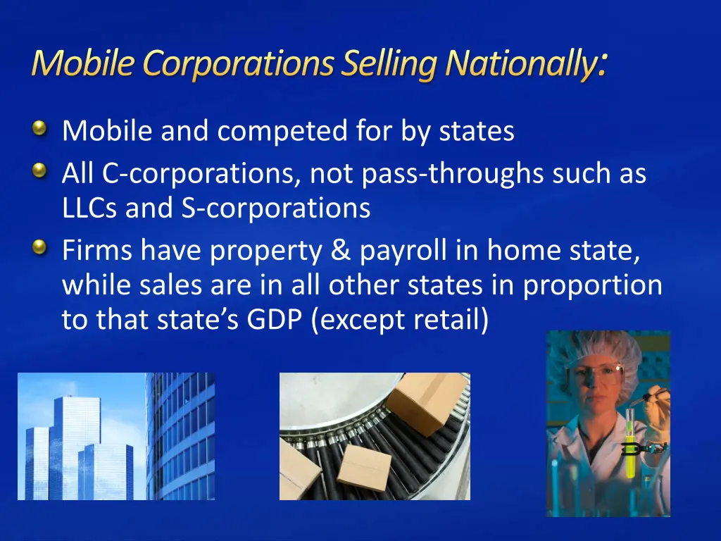 mobile corporations selling nationally