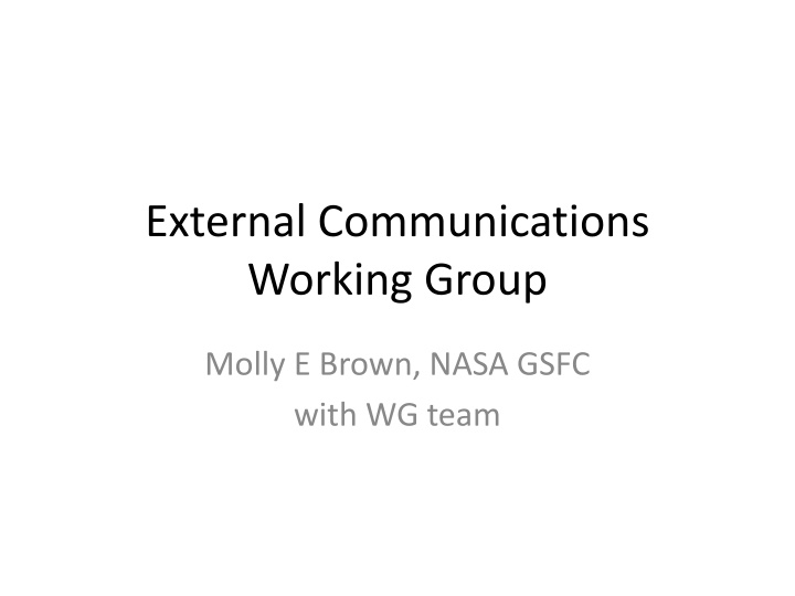 external communications working group