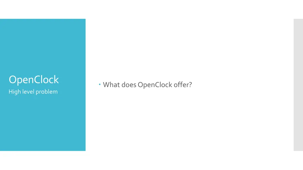 openclock high level problem