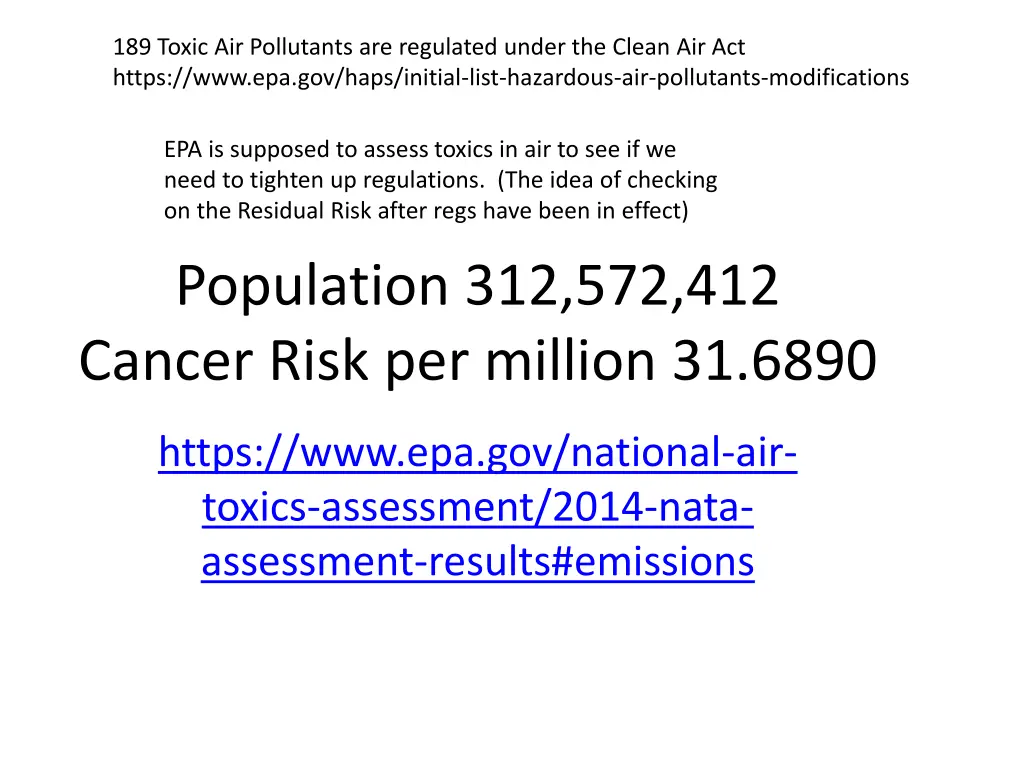 189 toxic air pollutants are regulated under