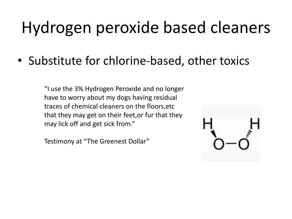 hydrogen peroxide based cleaners