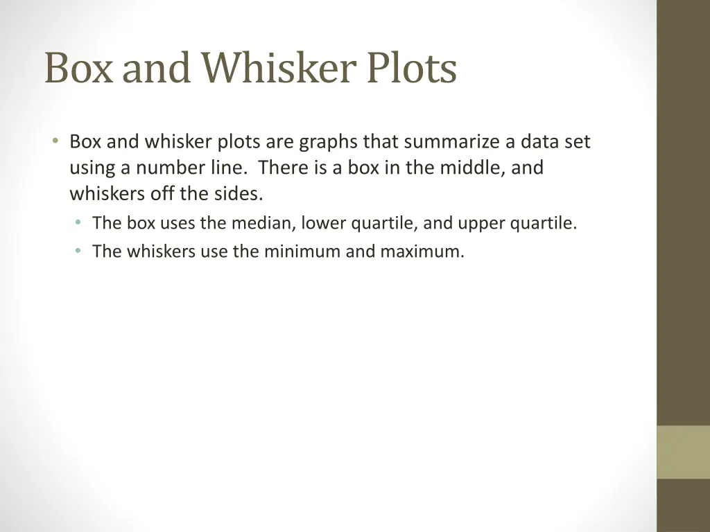 box and whisker plots