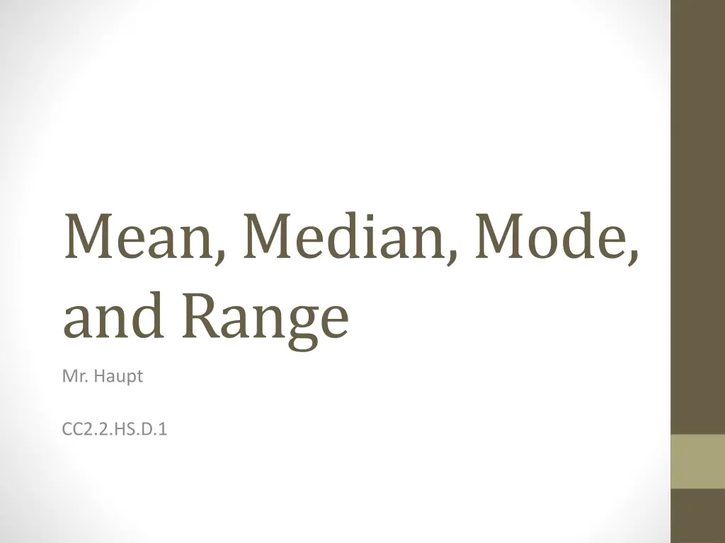 mean median mode and range