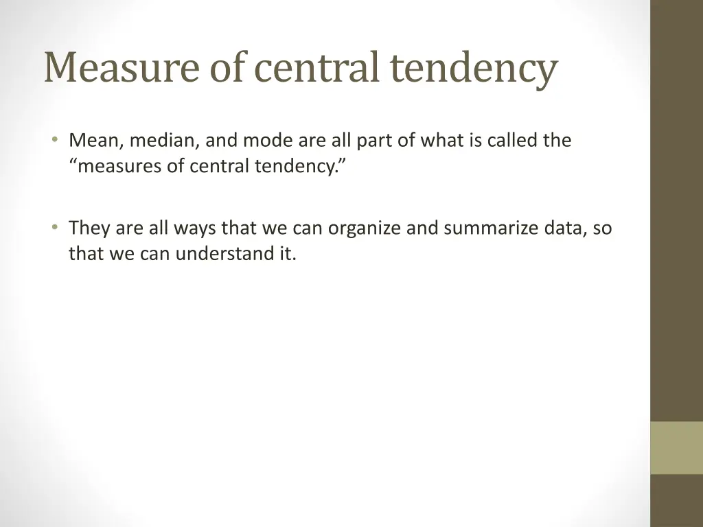 measure of central tendency