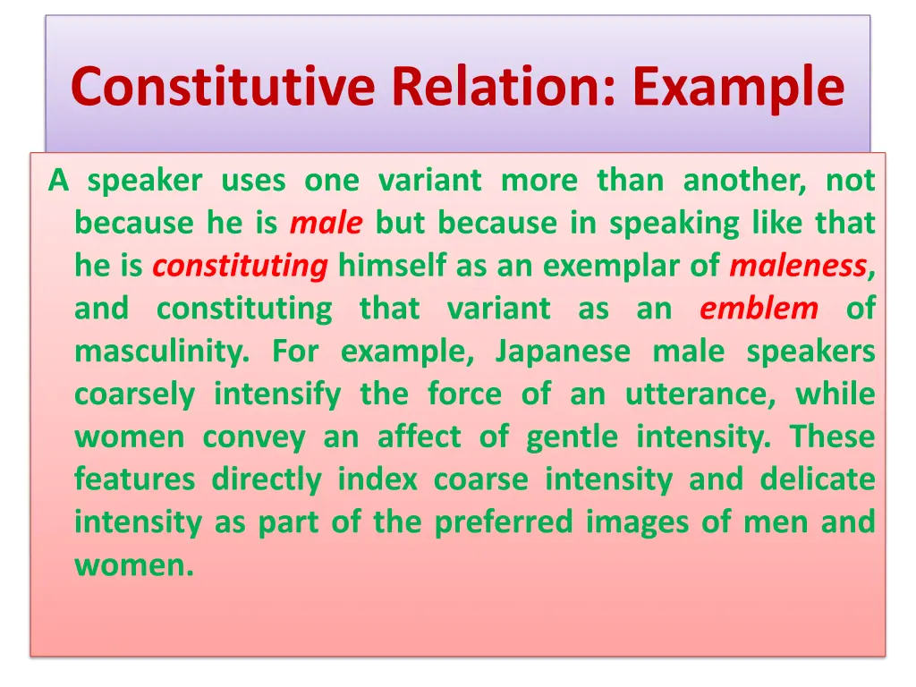 constitutive relation example