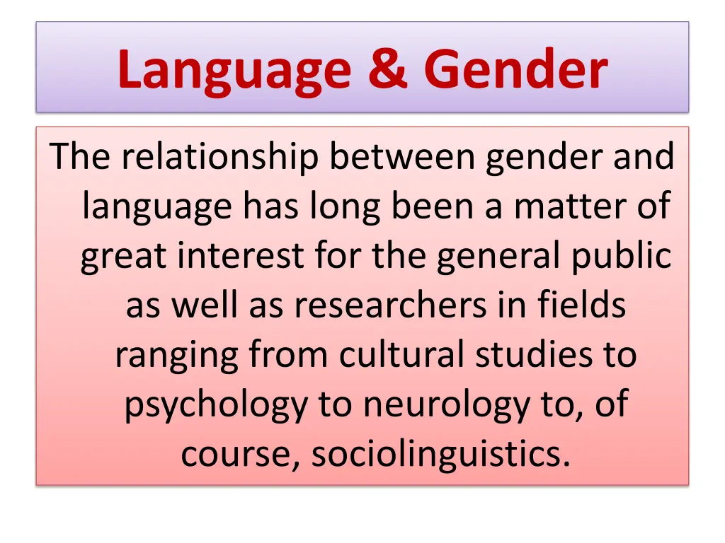 language gender