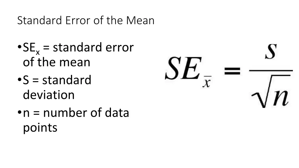 standard error of the mean 2