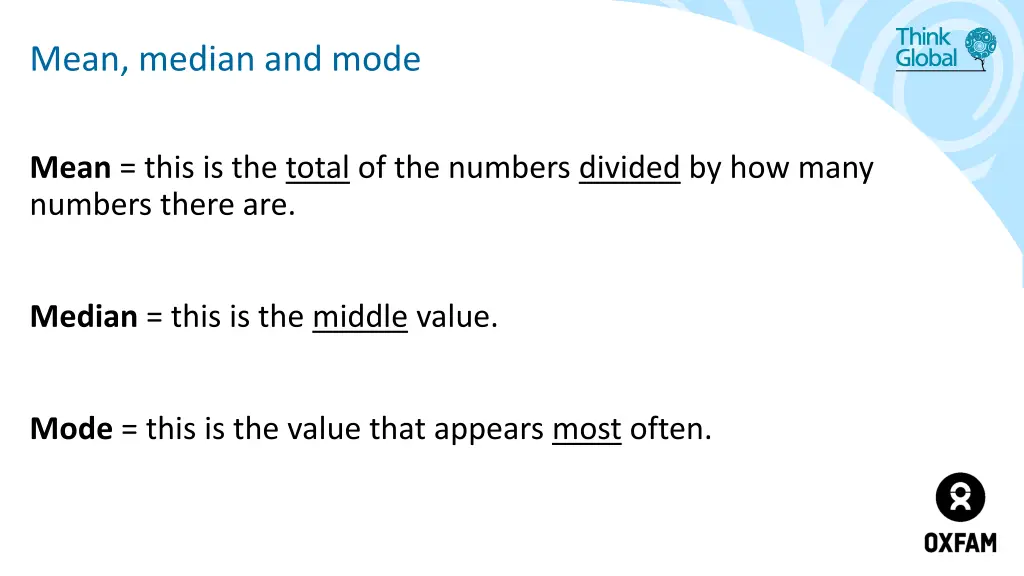 mean median and mode