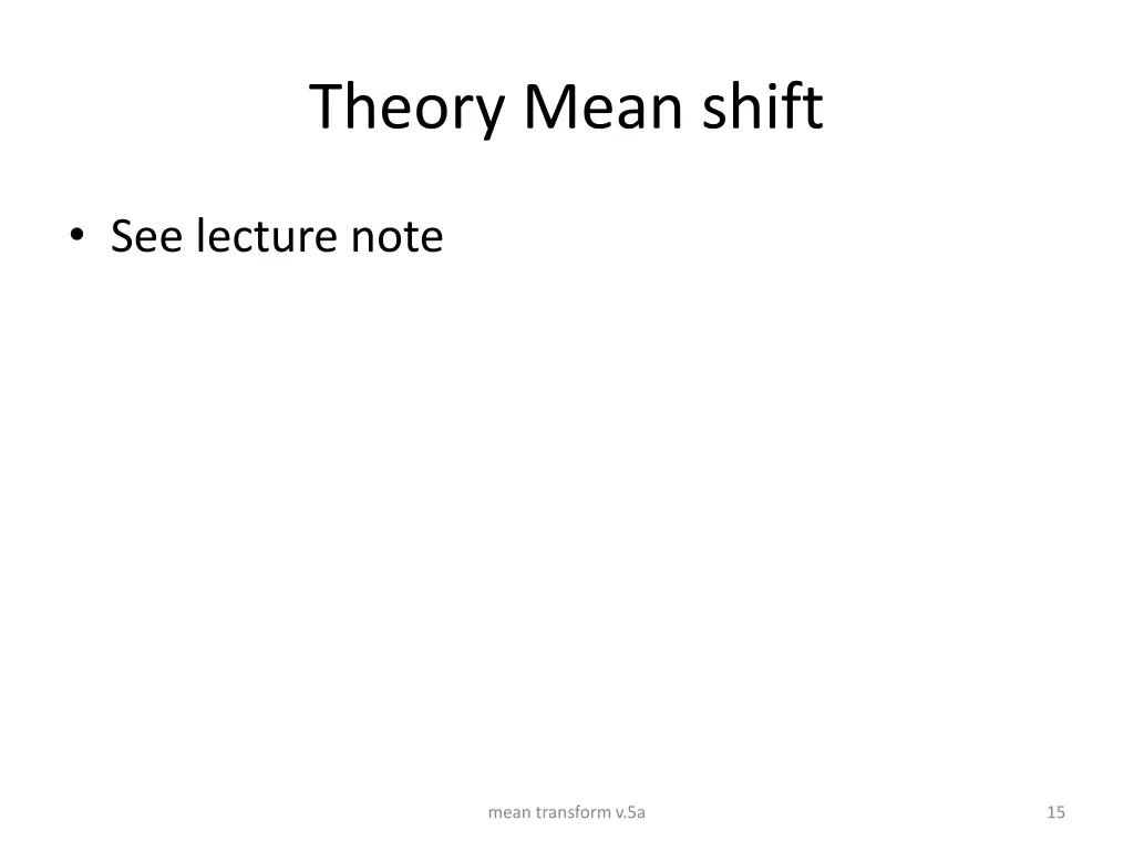 theory mean shift