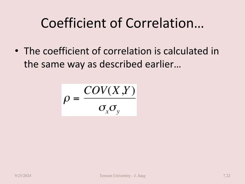 coefficient of correlation