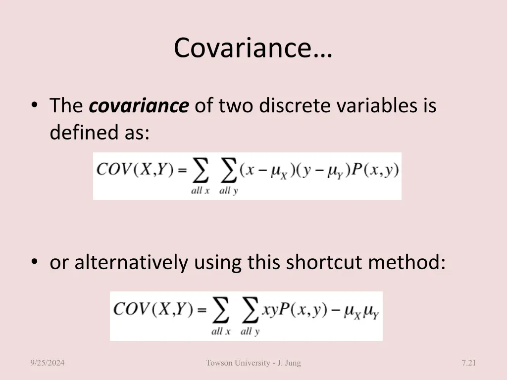 covariance