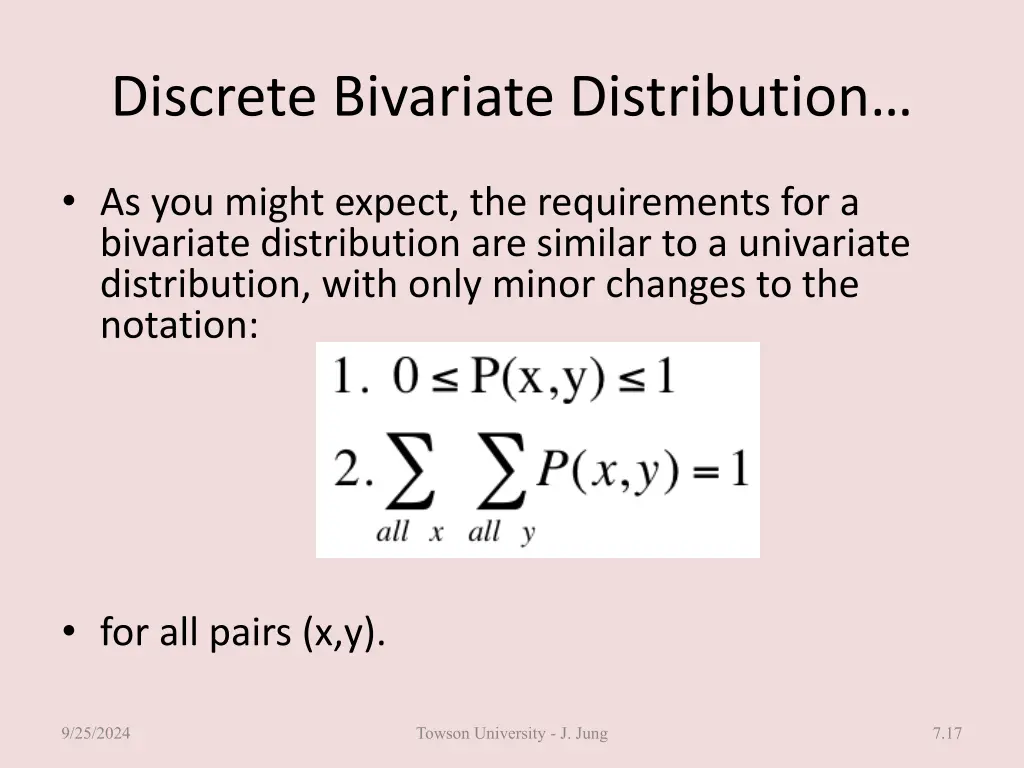 discrete bivariate distribution