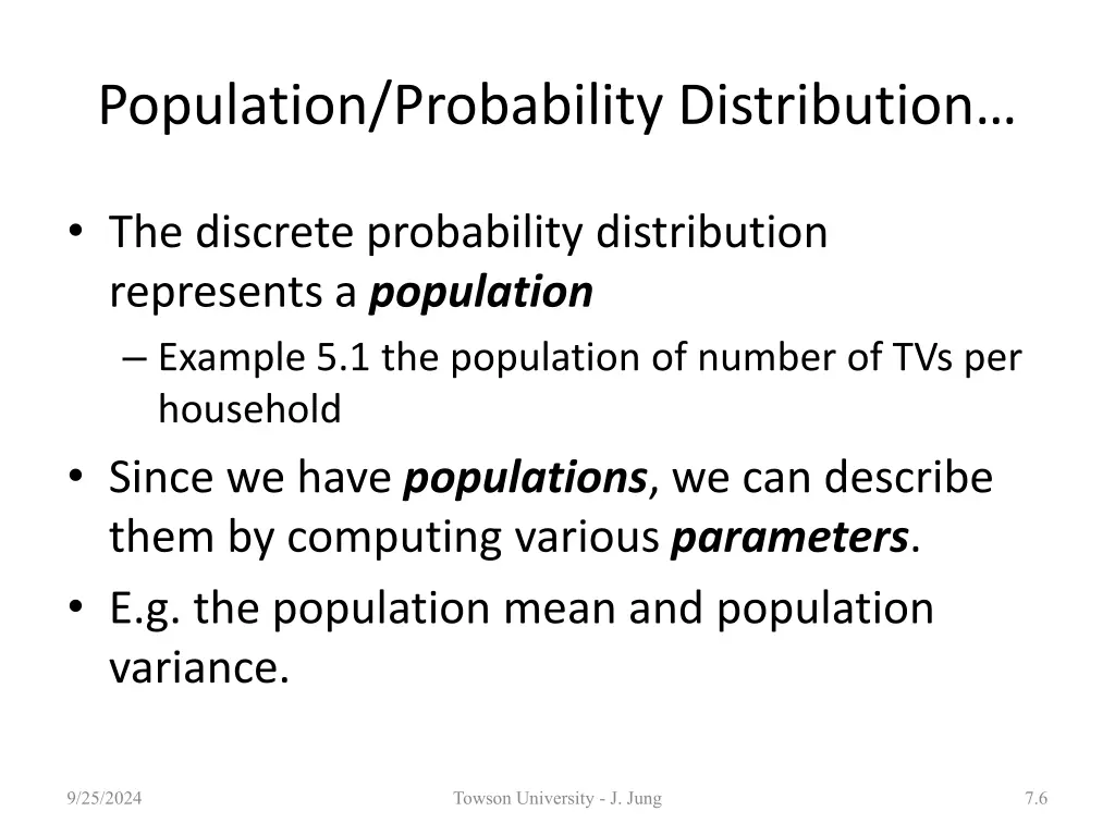 population probability distribution