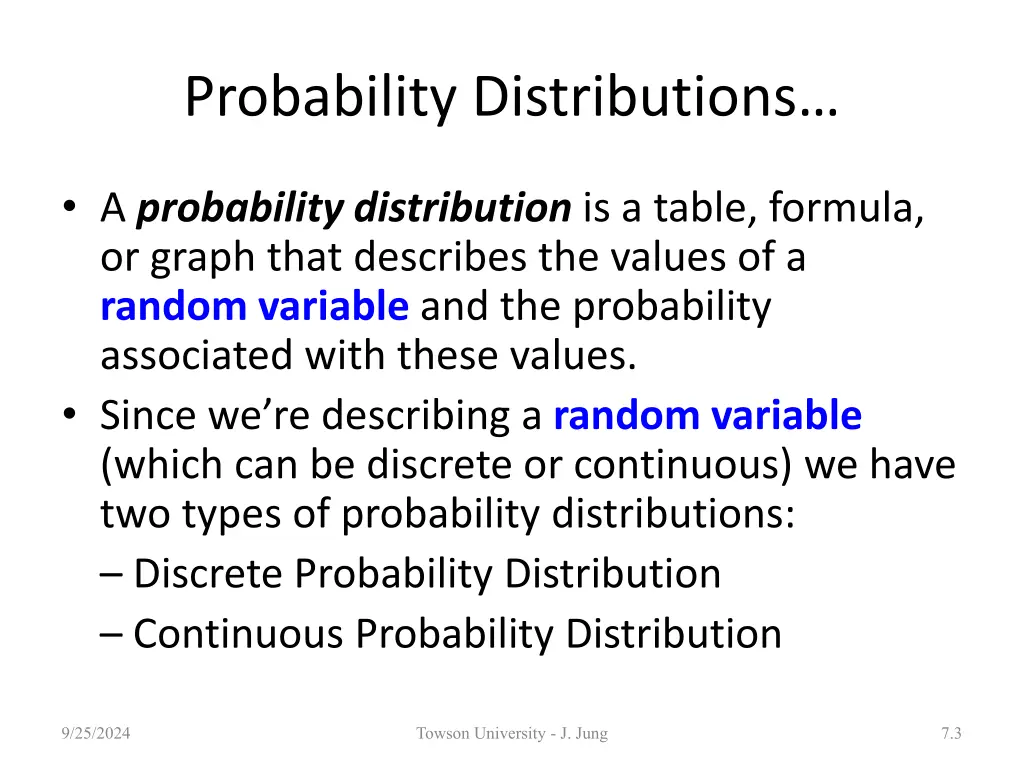 probability distributions