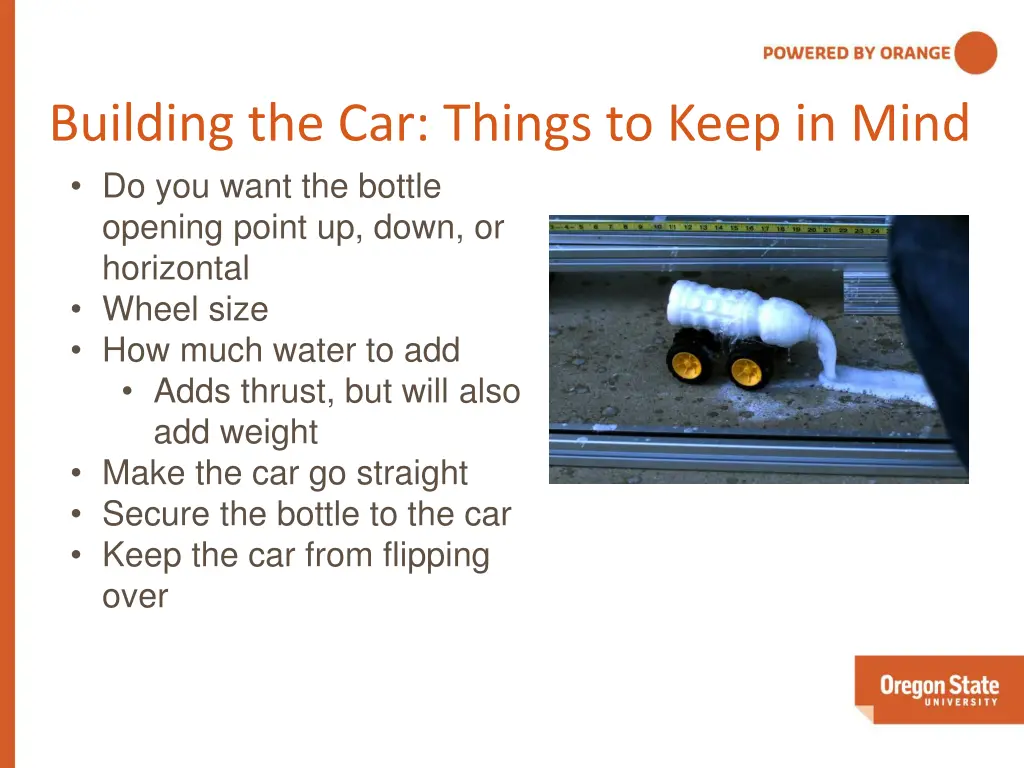 building the car things to keep in mind