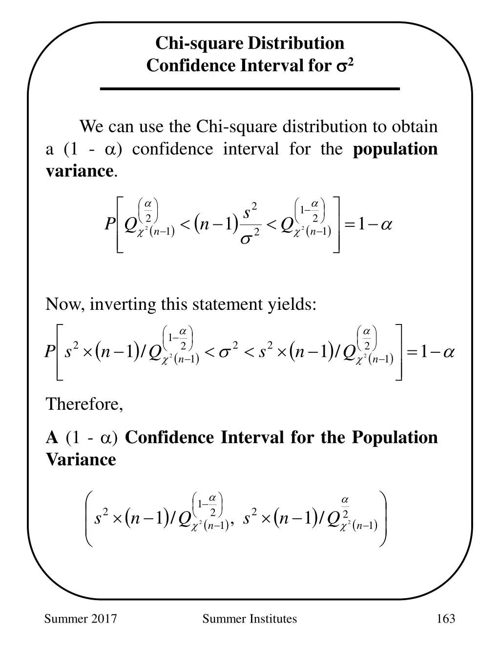 chi square distribution confidence interval for 2